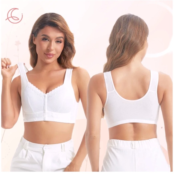 NWT Breathable air flow wireless comfort bra front snaps back shoulder support - Picture 3 of 3